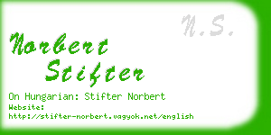 norbert stifter business card